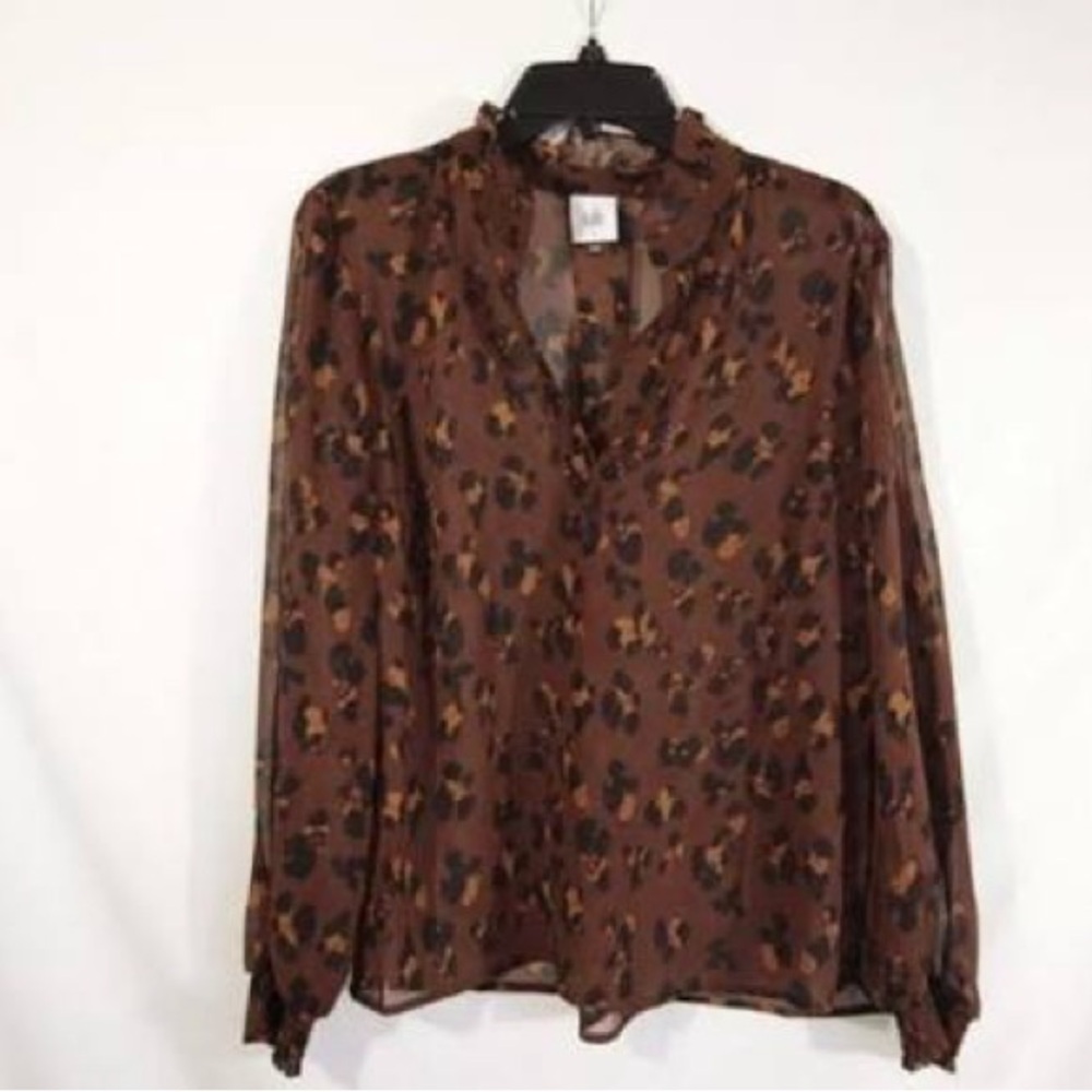 Cabi Obsess leopard print blouse, Size XS